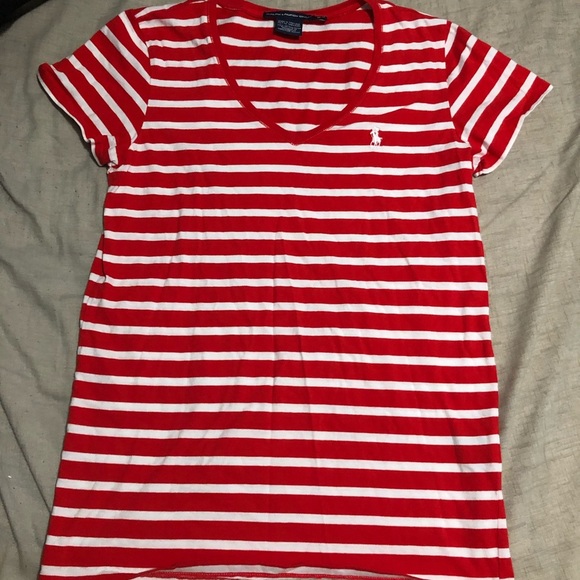 Bundle of 2 Striped V Neck Tees Ralph Lauren Polo Sport & Streetwear Society​ - Picture 2 of 10